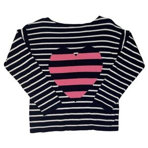 Crewcuts Heart Stripe Long Sleeve Sweater
